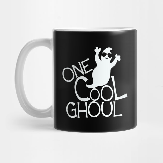 One Cool Ghoul Ghost Boo Cute Funny Halloween Art Graphic by Rosemarie Guieb Designs